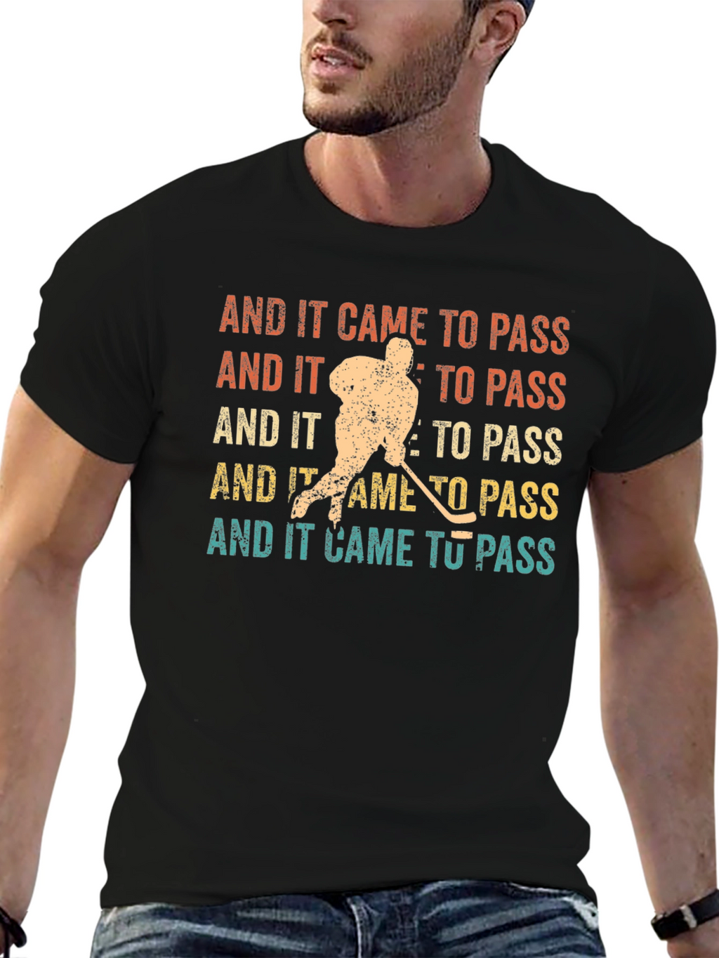 And It Came to Pass Hockey Graphic Tee