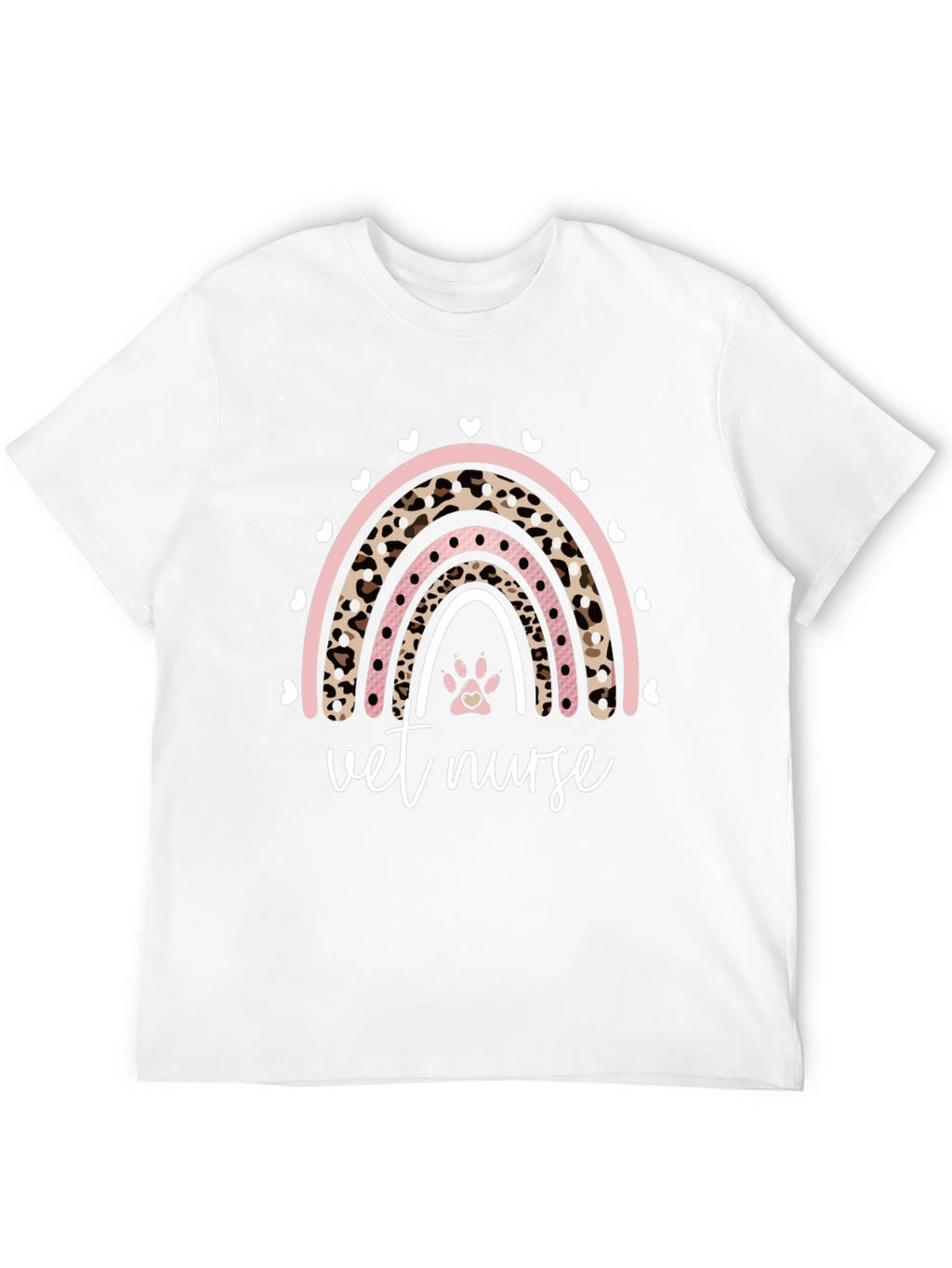 Vet Nurse Rainbow Paw Print Graphic Tee