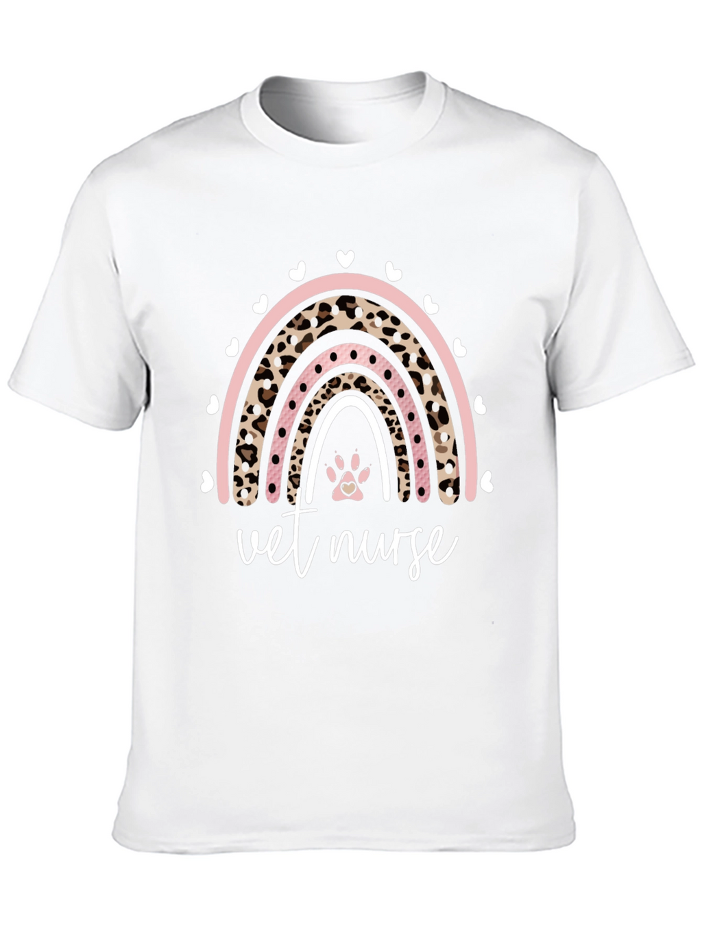 Vet Nurse Rainbow Paw Print Graphic Tee