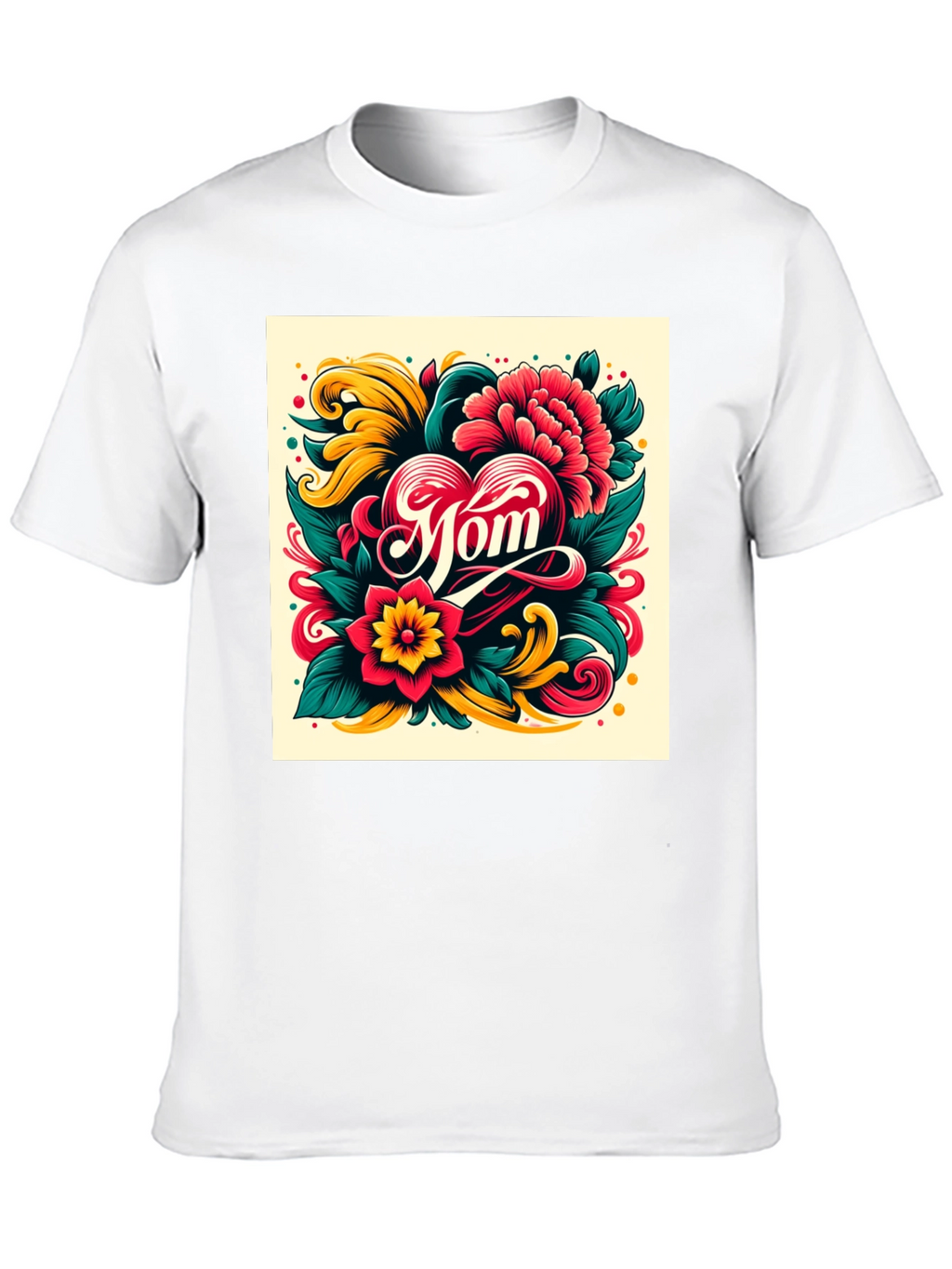 Mom Floral Heart Graphic T-Shirt