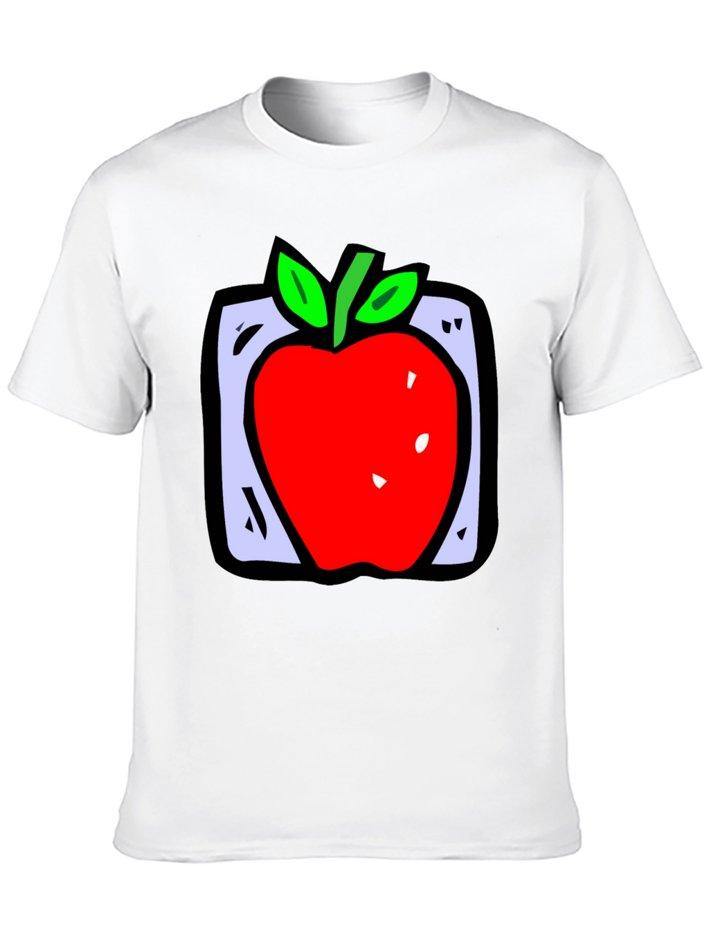 Apple Graphic Black T-Shirt - Fun Fruit Design