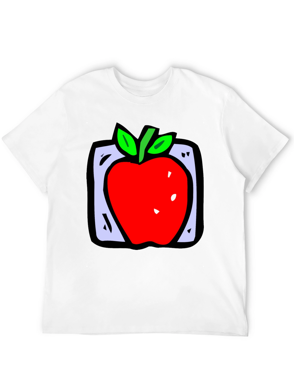 Apple Graphic Black T-Shirt - Fun Fruit Design