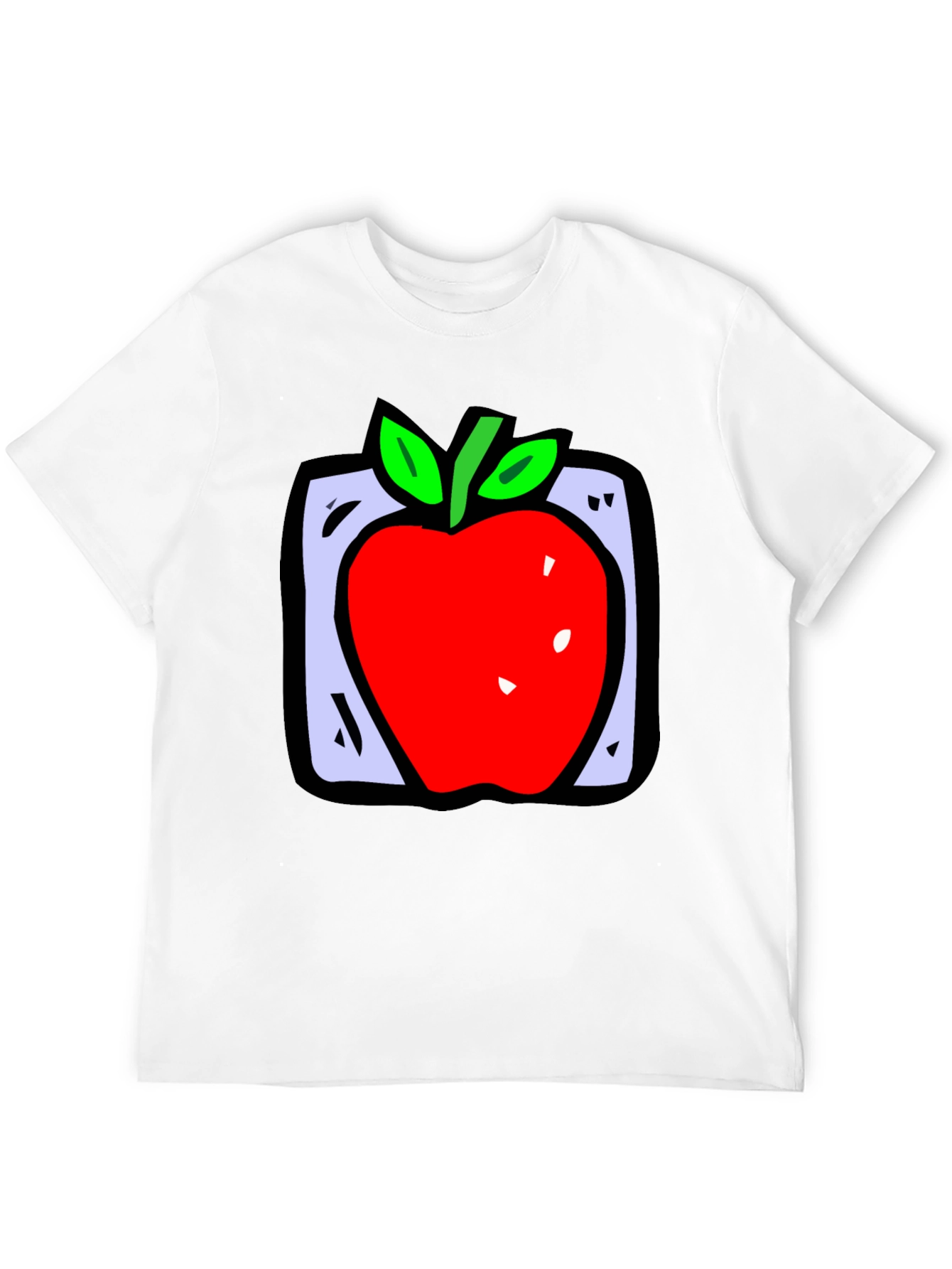 Apple Graphic Black T-Shirt - Fun Fruit Design