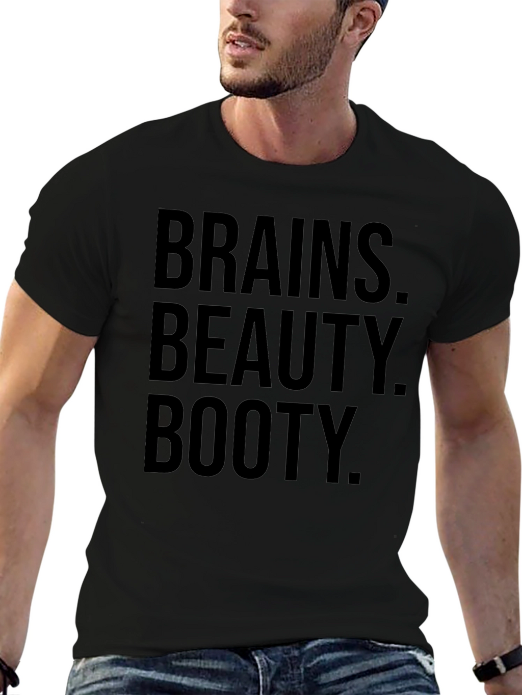 Brains Beauty Booty Graphic T-Shirt