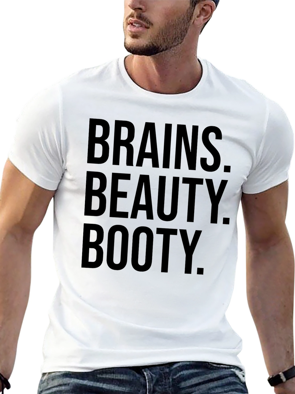 Brains Beauty Booty Graphic T-Shirt