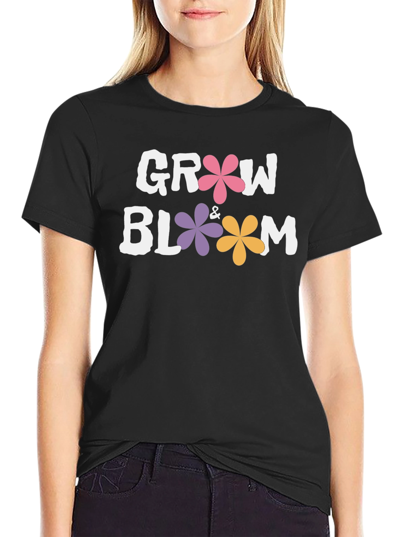 Grow & Bloom Graphic T-Shirt - Black