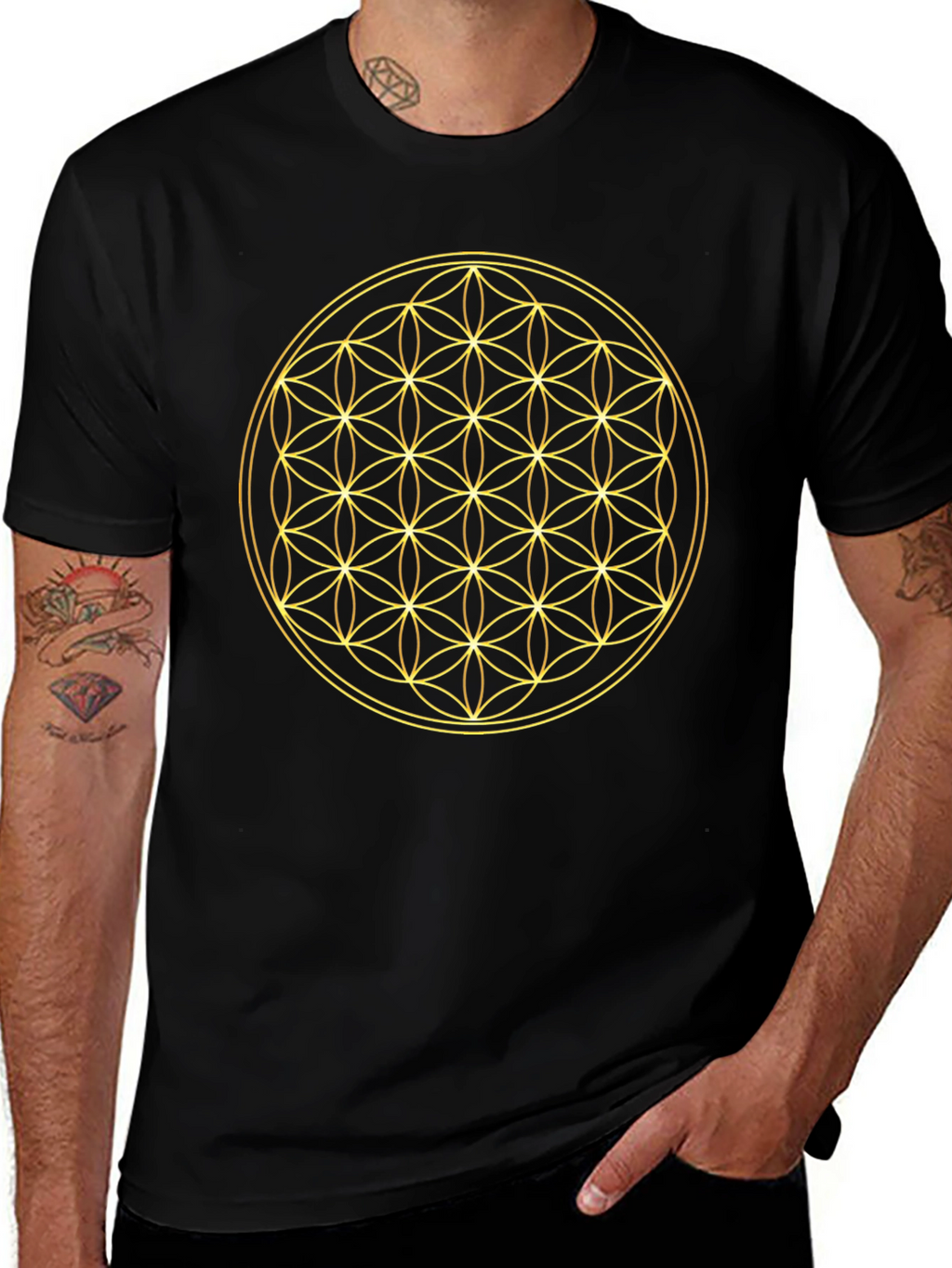 Flower of Life Graphic Tee - Geometric Design