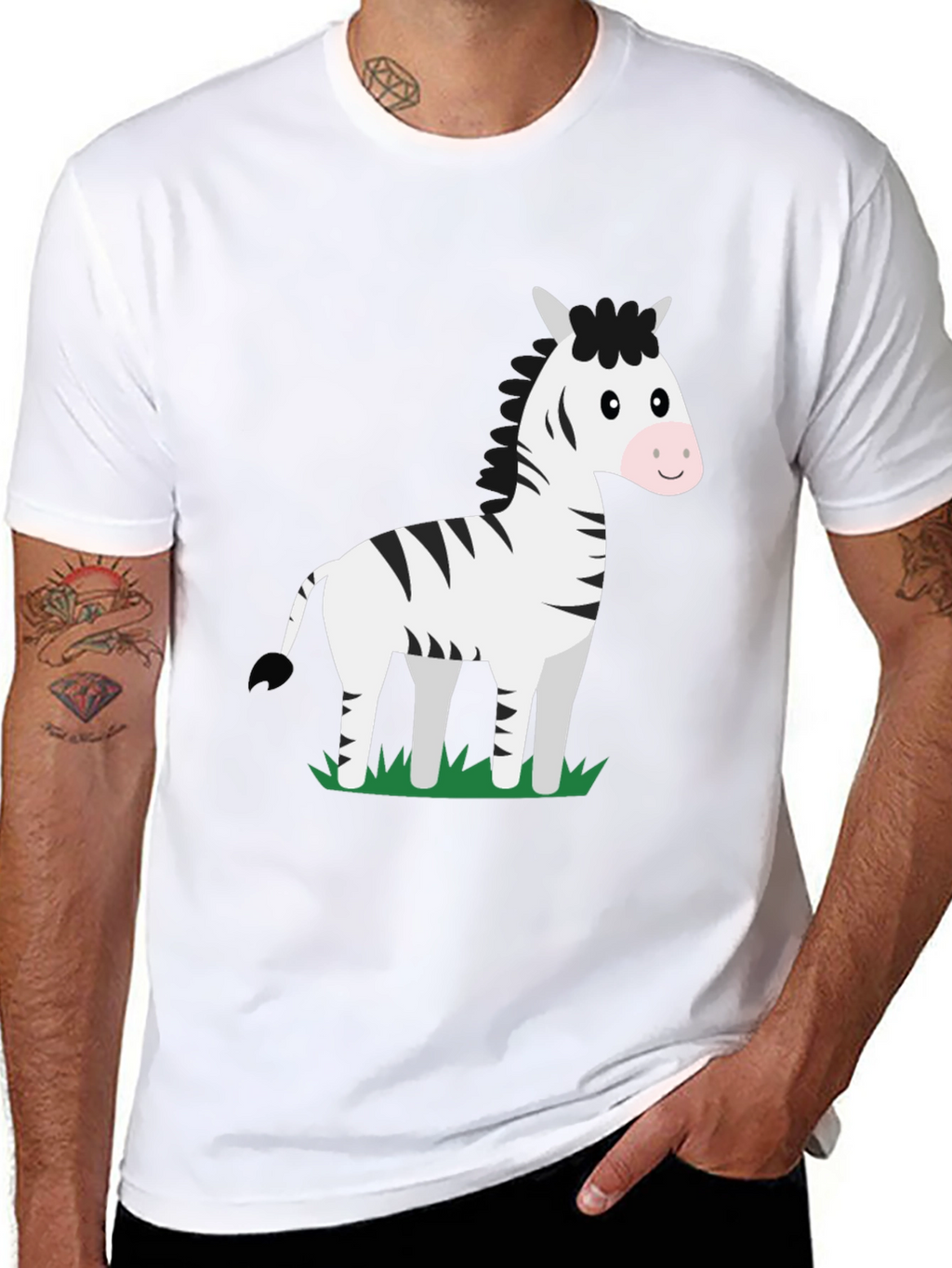 Zebra Graphic T-Shirt - Black