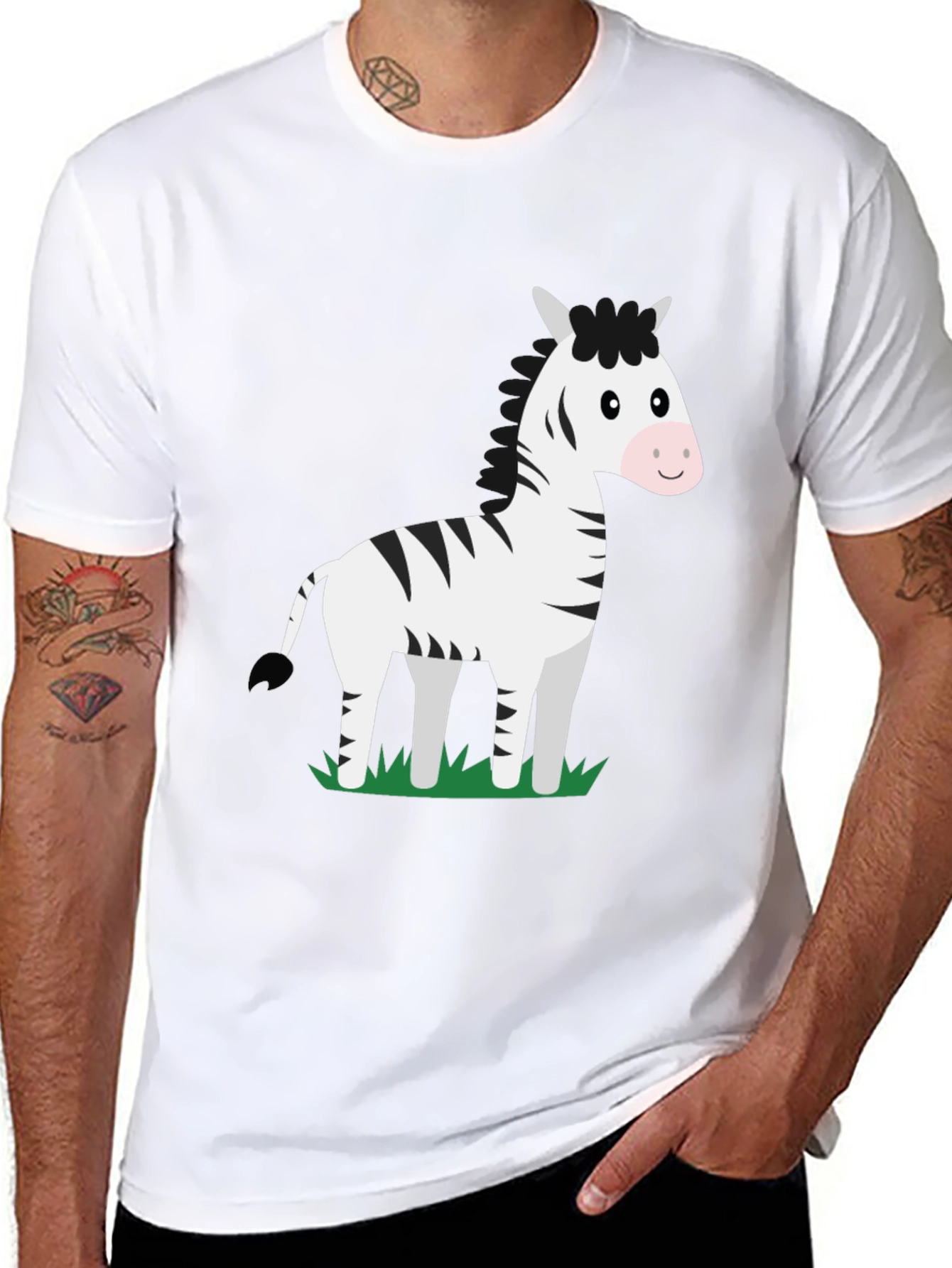 Zebra Graphic T-Shirt - Black