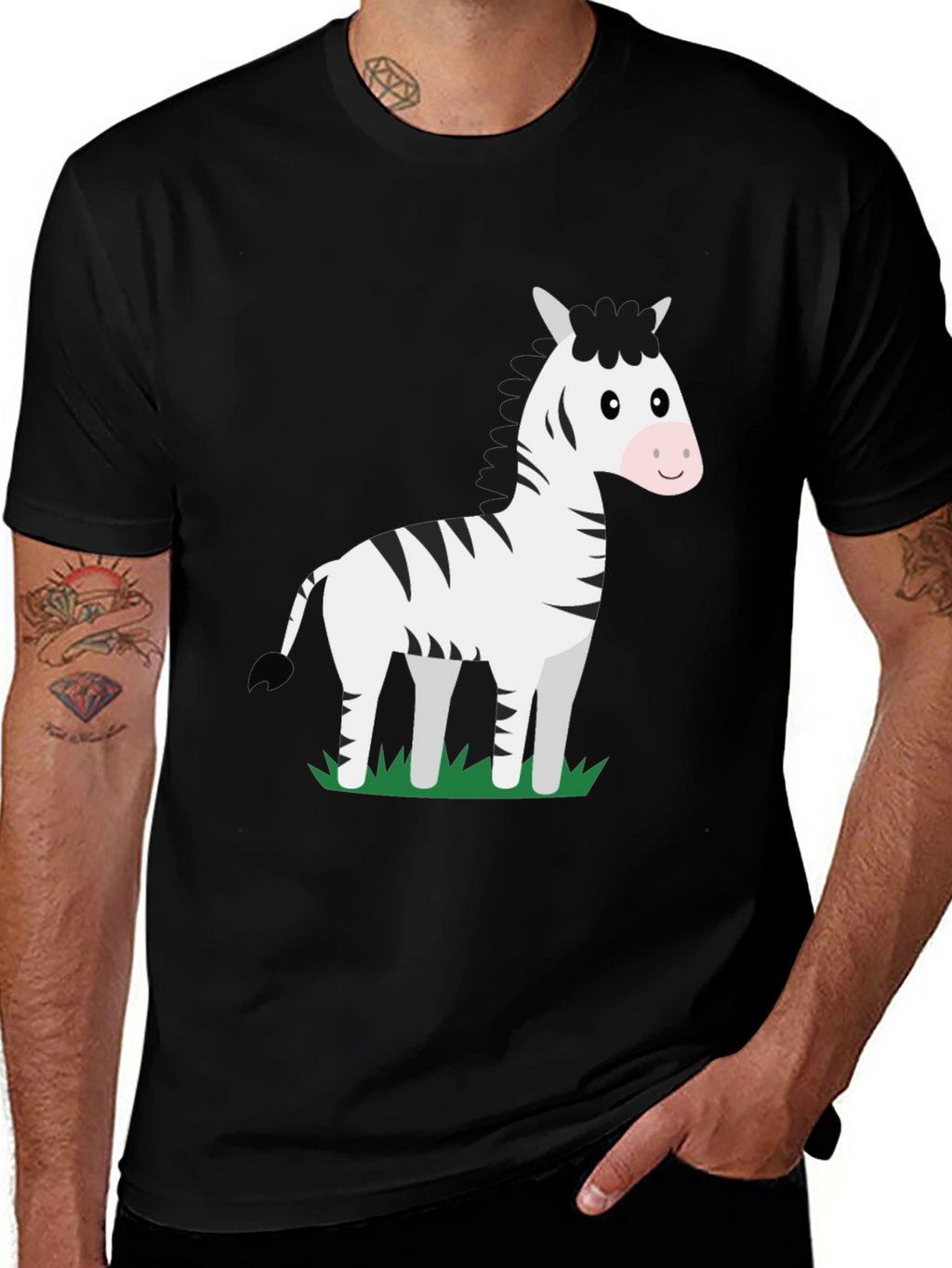 Zebra Graphic T-Shirt - Black