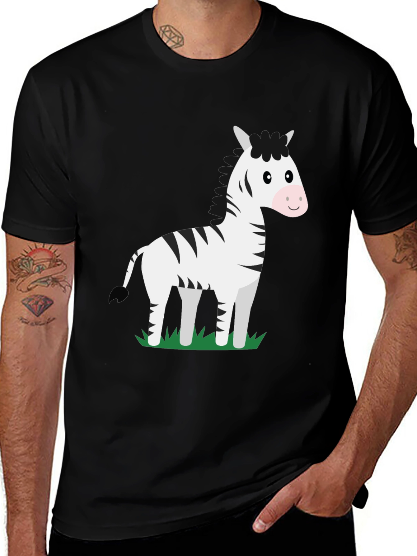 Zebra Graphic T-Shirt - Black