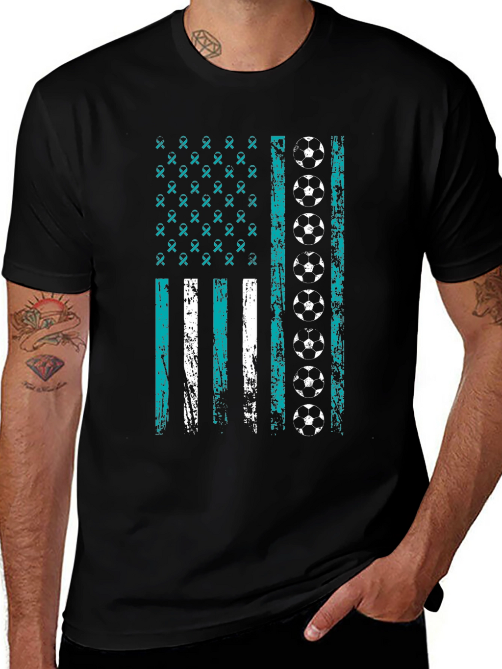 Soccer American Flag T-Shirt