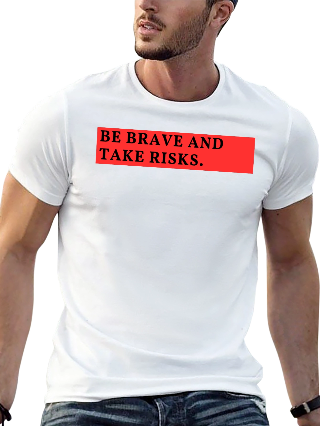 Be Brave & Take Risks Graphic Tee - Black