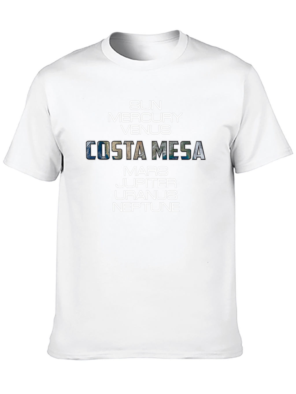 Costa Mesa Planets Graphic Tee - Unisex Black T-Shirt