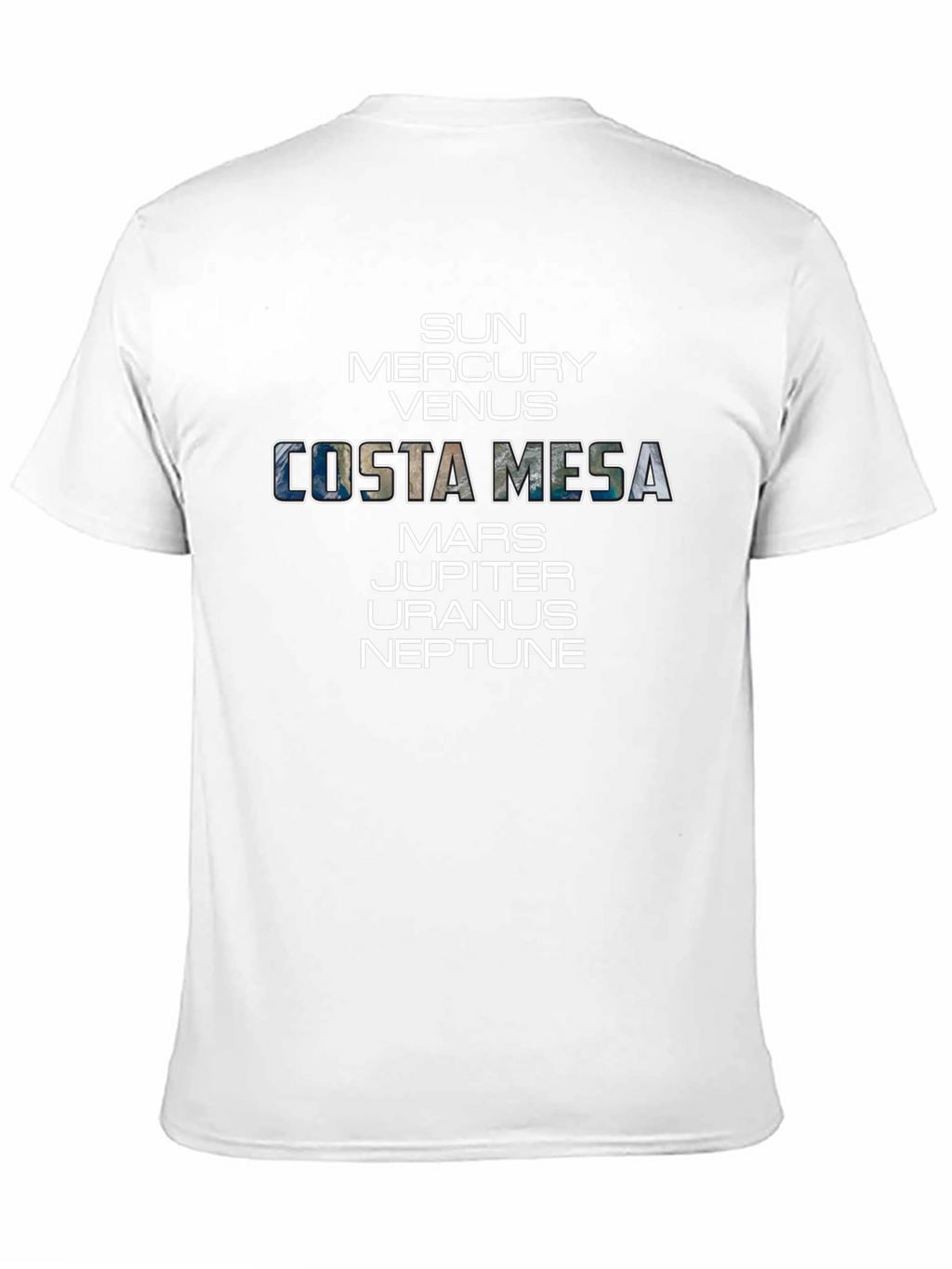 Costa Mesa Planets Graphic Tee - Unisex Black T-Shirt