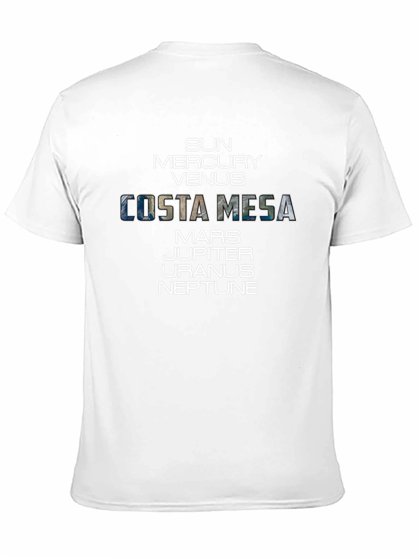 Costa Mesa Planets Graphic Tee - Unisex Black T-Shirt