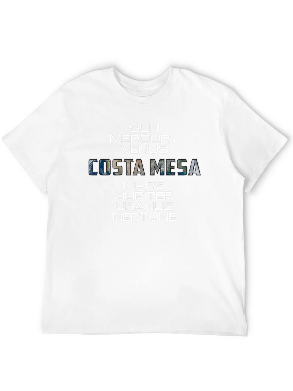 Costa Mesa Planets Graphic Tee - Unisex Black T-Shirt