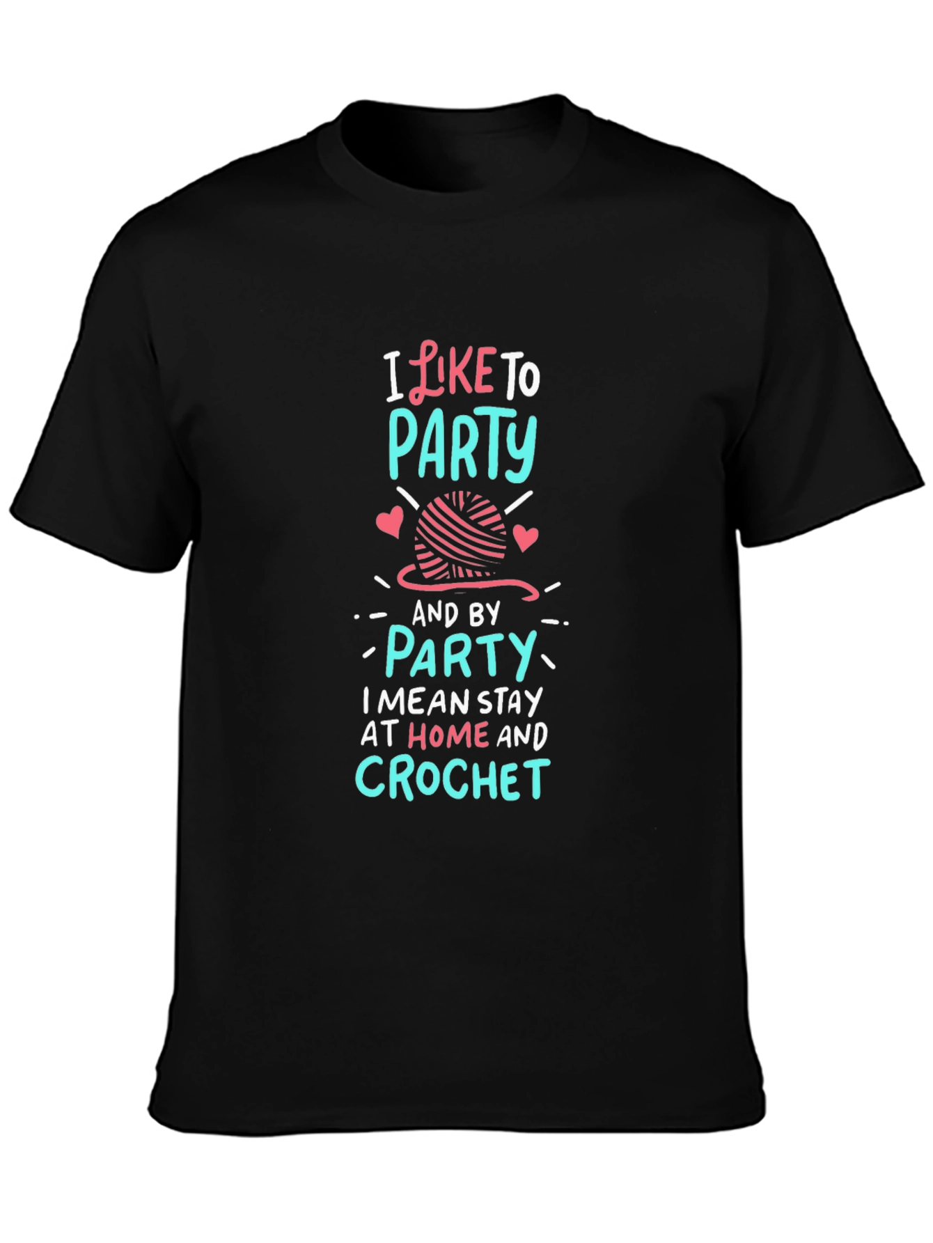 I Like to Party Crochet Graphic T-Shirt