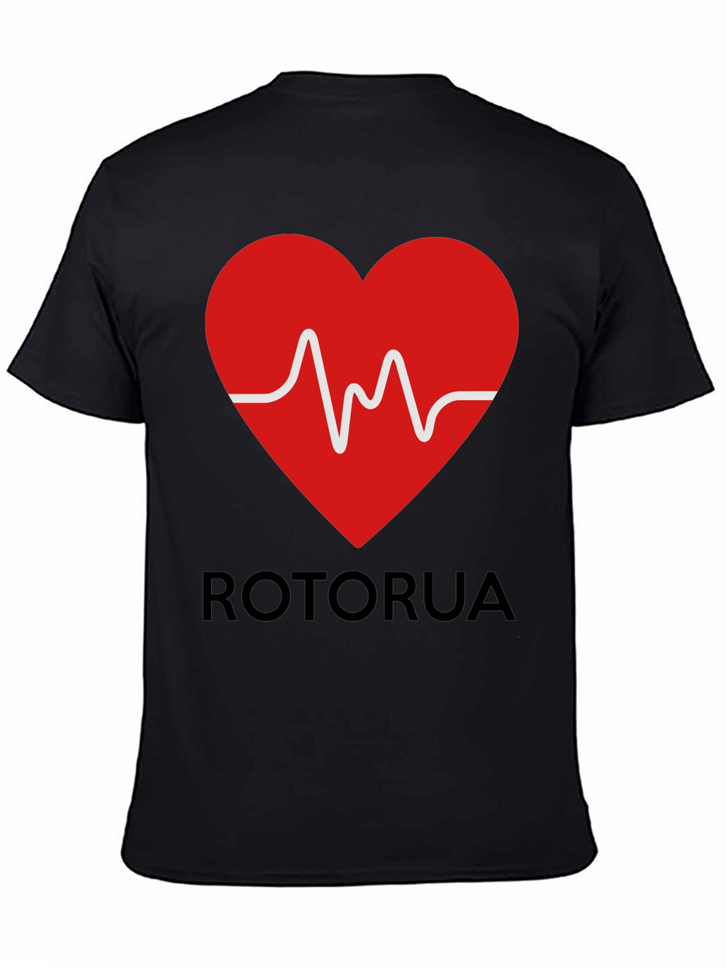 Rotorua Heartbeat T-Shirt - Black