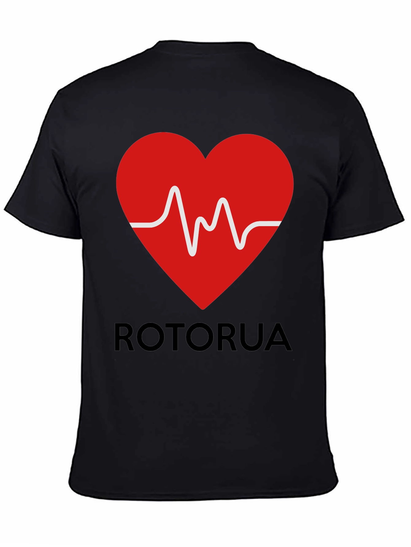 Rotorua Heartbeat T-Shirt - Black