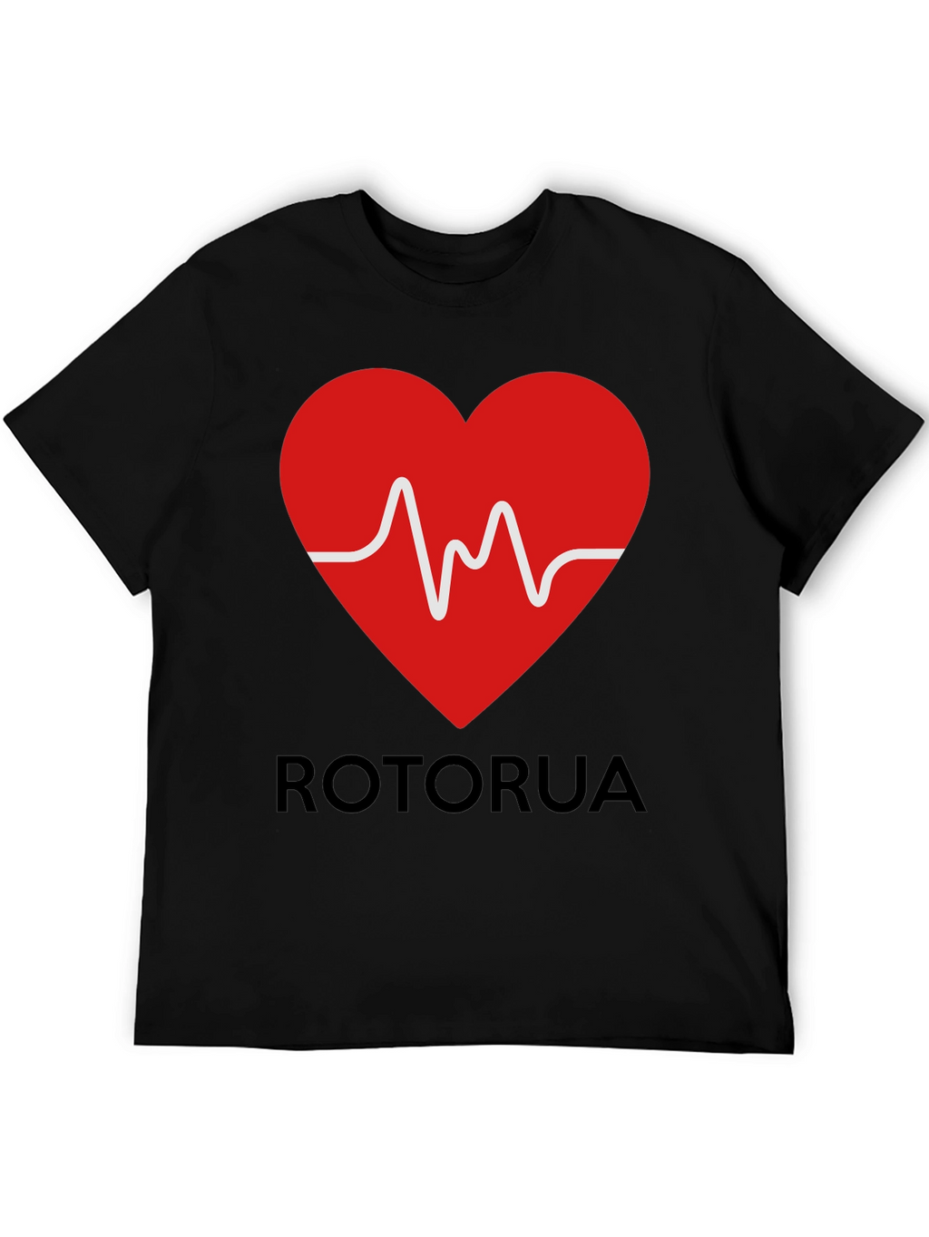 Rotorua Heartbeat T-Shirt - Black