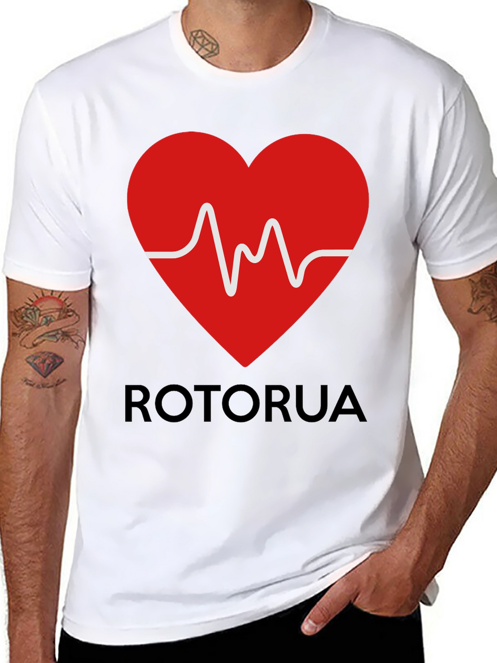 Rotorua Heartbeat T-Shirt - Black