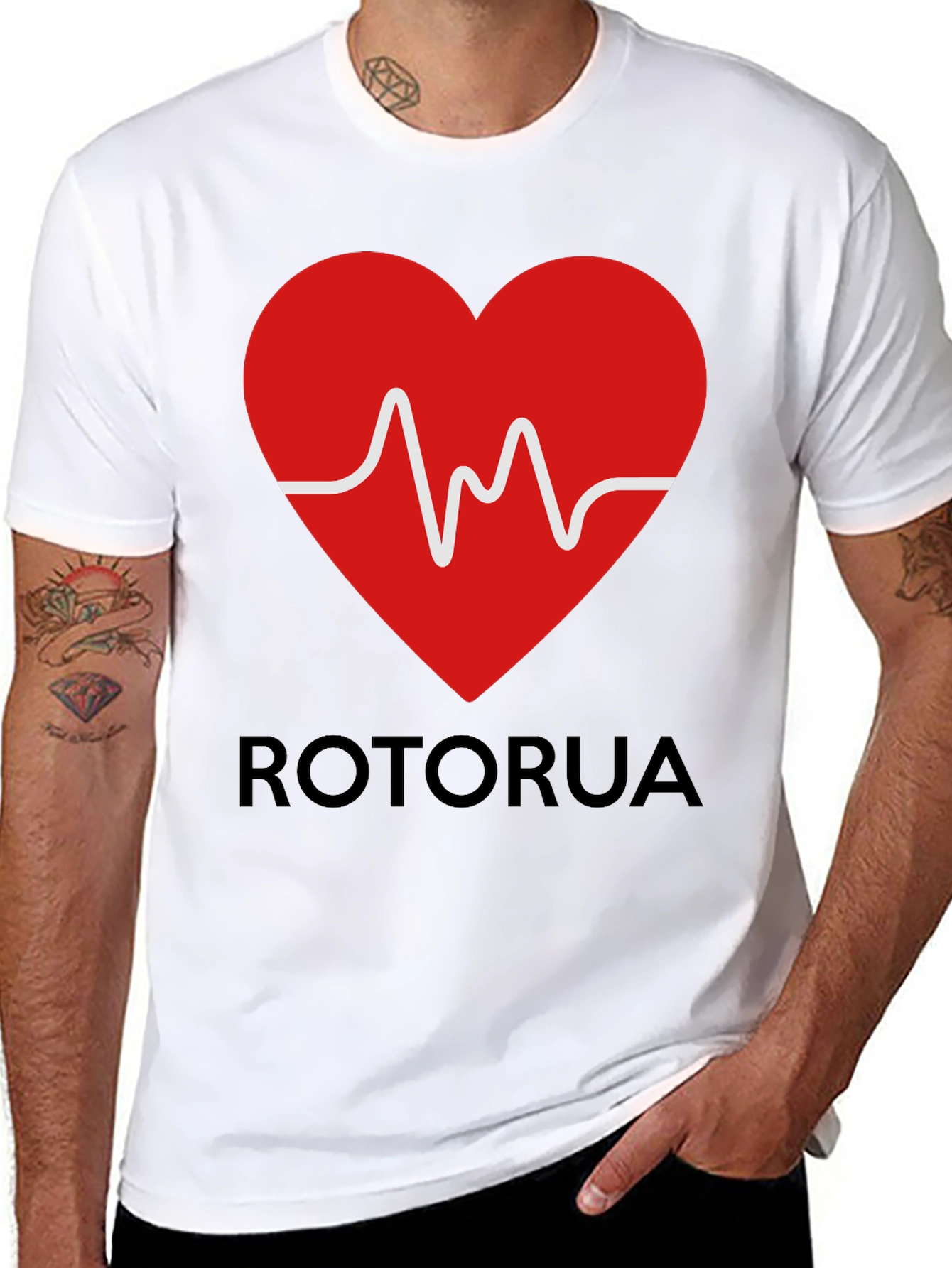 Rotorua Heartbeat T-Shirt - Black