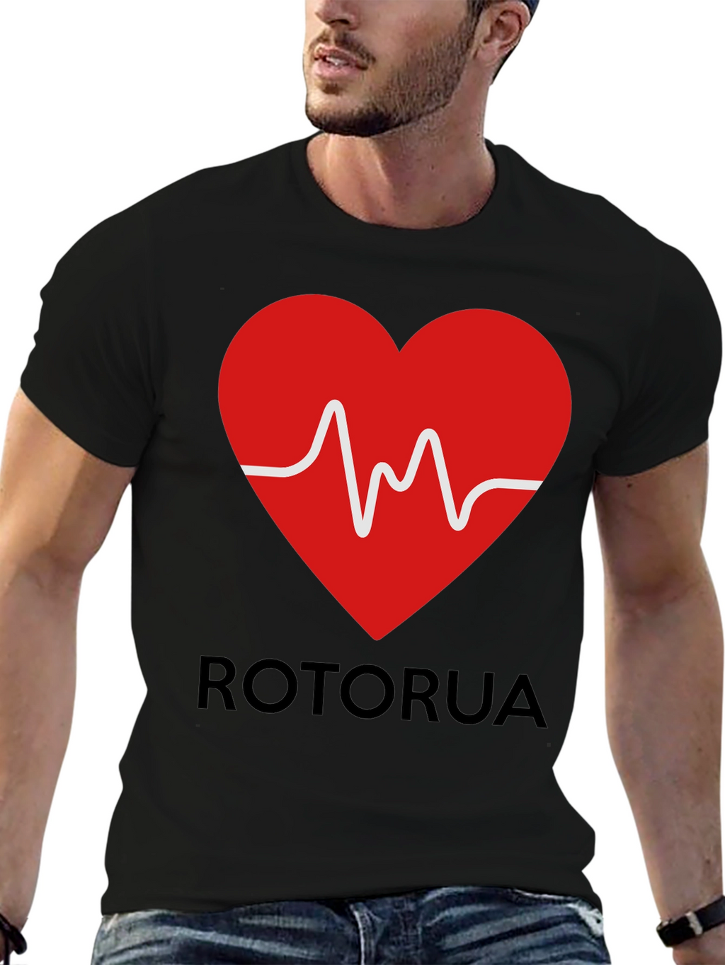 Rotorua Heartbeat T-Shirt - Black