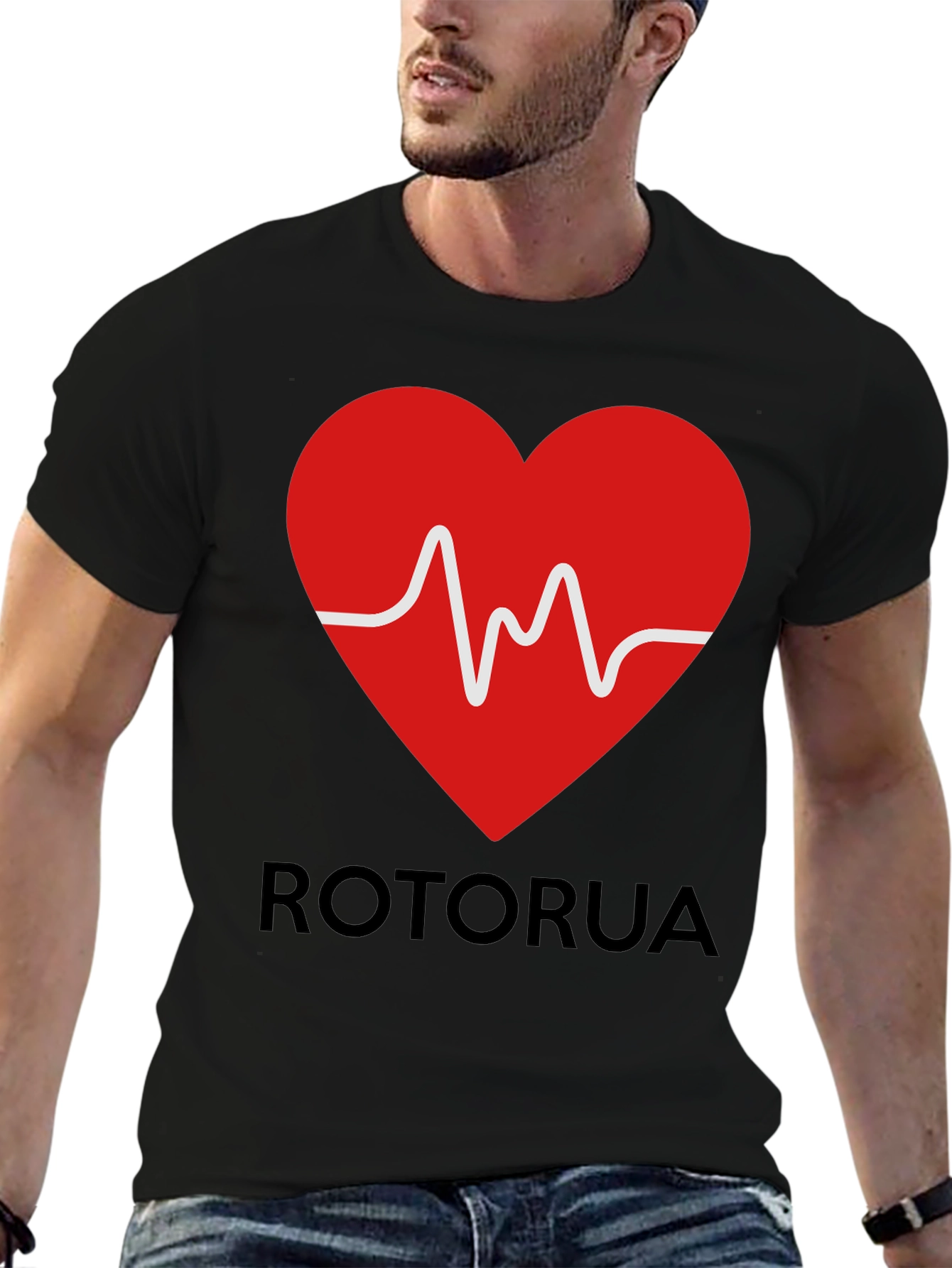 Rotorua Heartbeat T-Shirt - Black