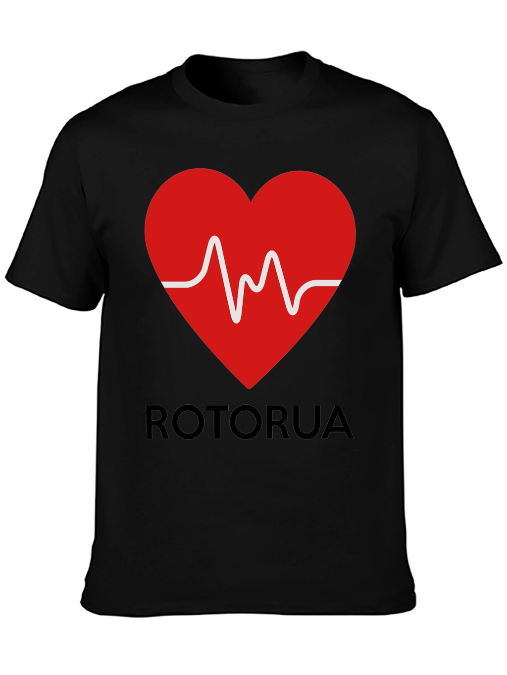 Rotorua Heartbeat T-Shirt - Black