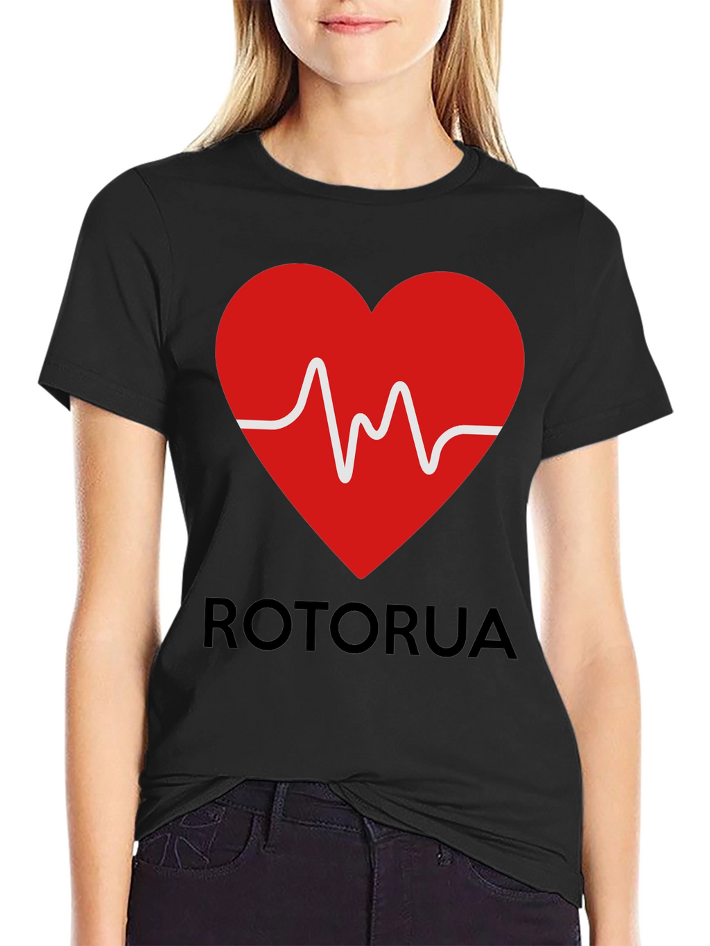 Rotorua Heartbeat T-Shirt - Black
