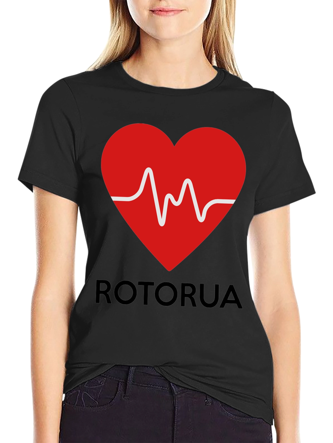 Rotorua Heartbeat T-Shirt - Black