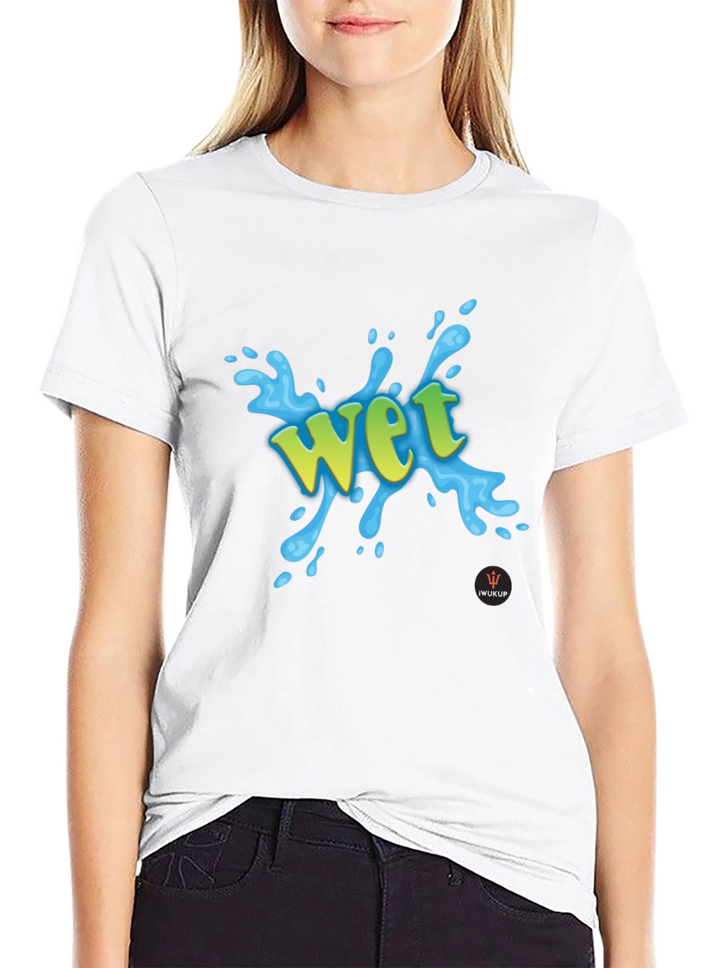 Wet Graphic Print Black T-Shirt