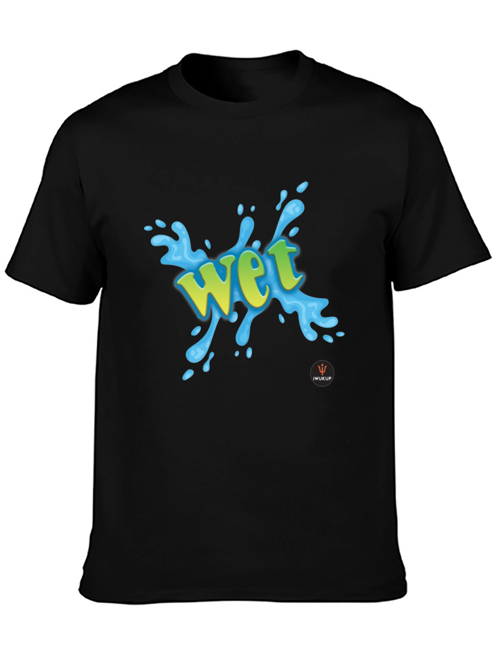 Wet Graphic Print Black T-Shirt