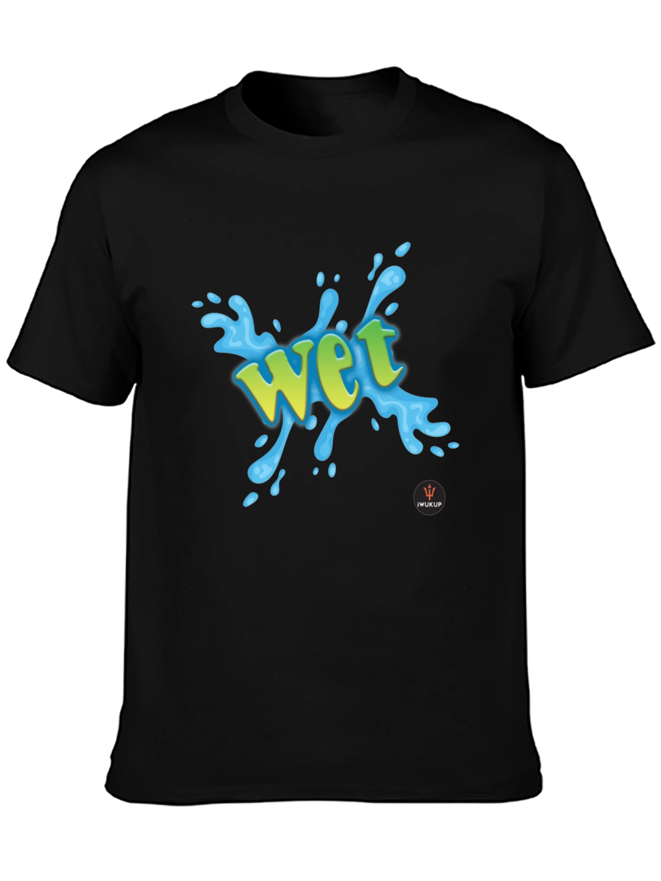Wet Graphic Print Black T-Shirt