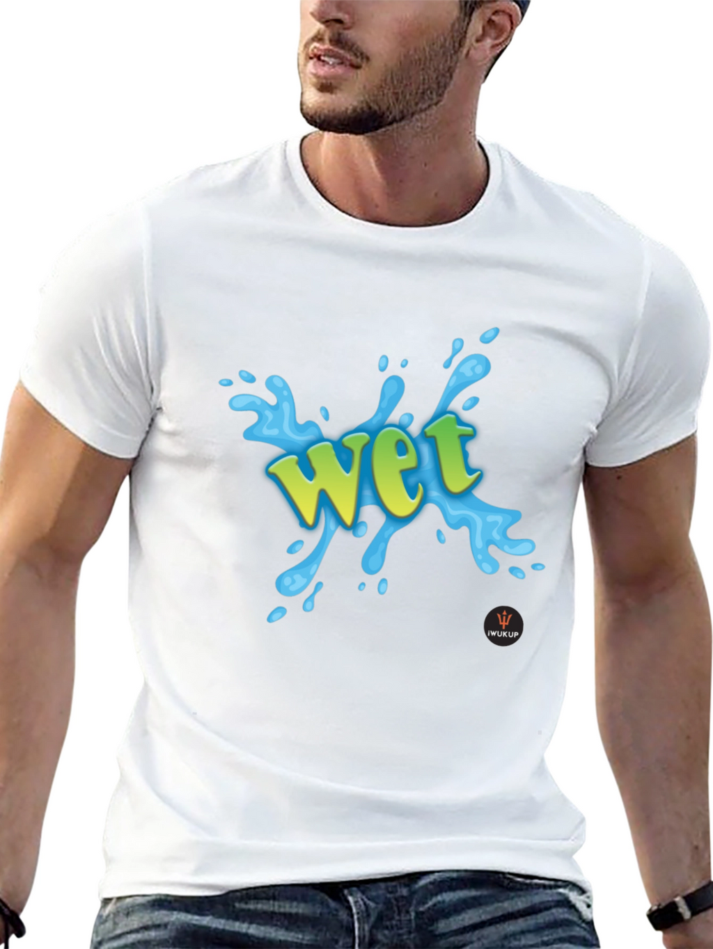 Wet Graphic Print Black T-Shirt