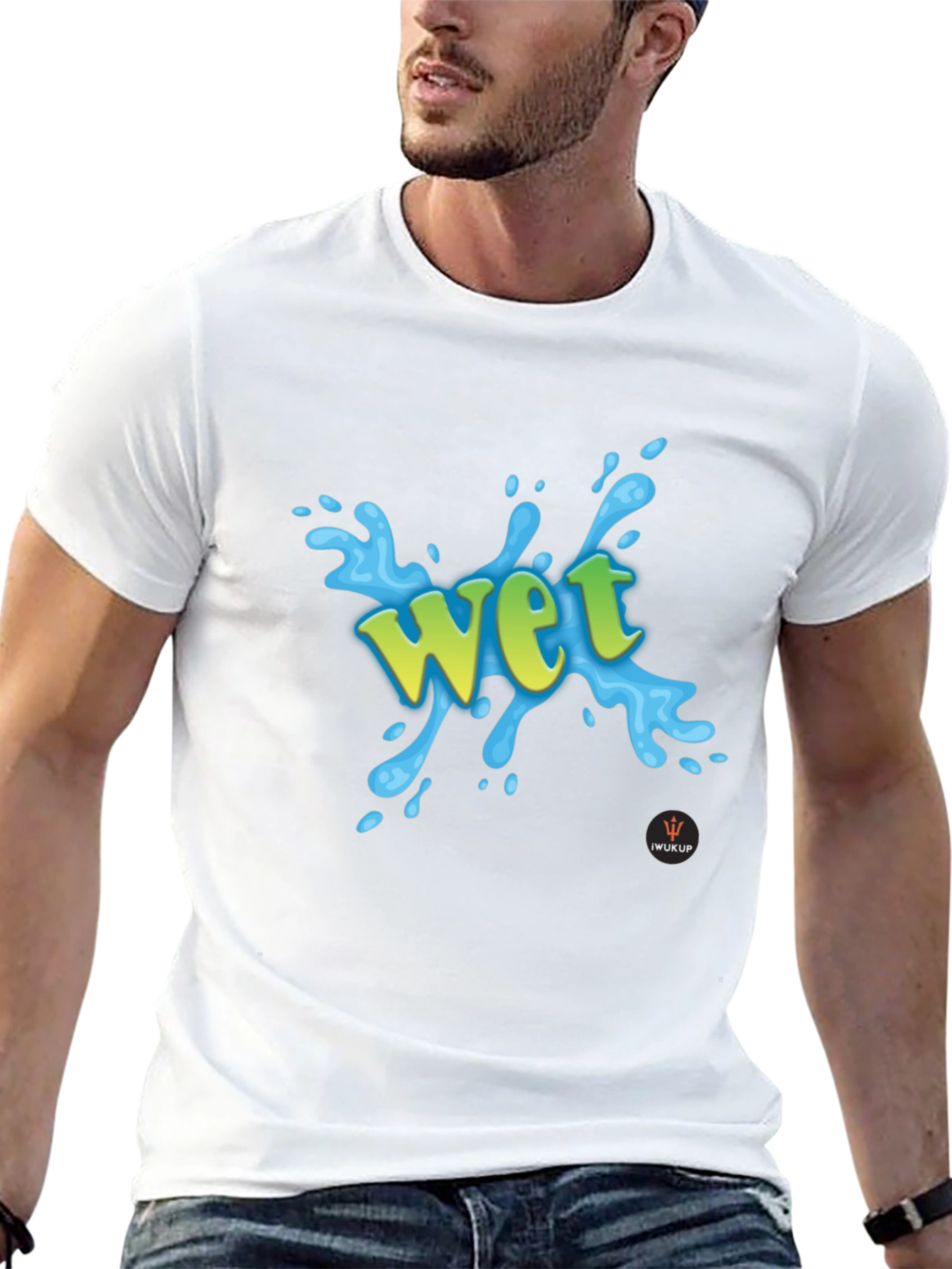 Wet Graphic Print Black T-Shirt