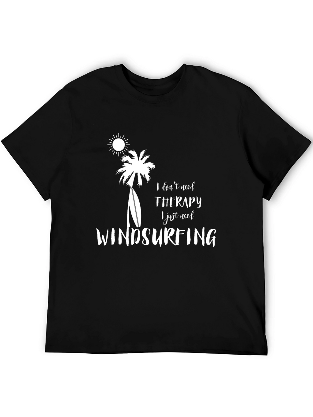 Windsurfing Therapy T-Shirt - Black Cotton Tee