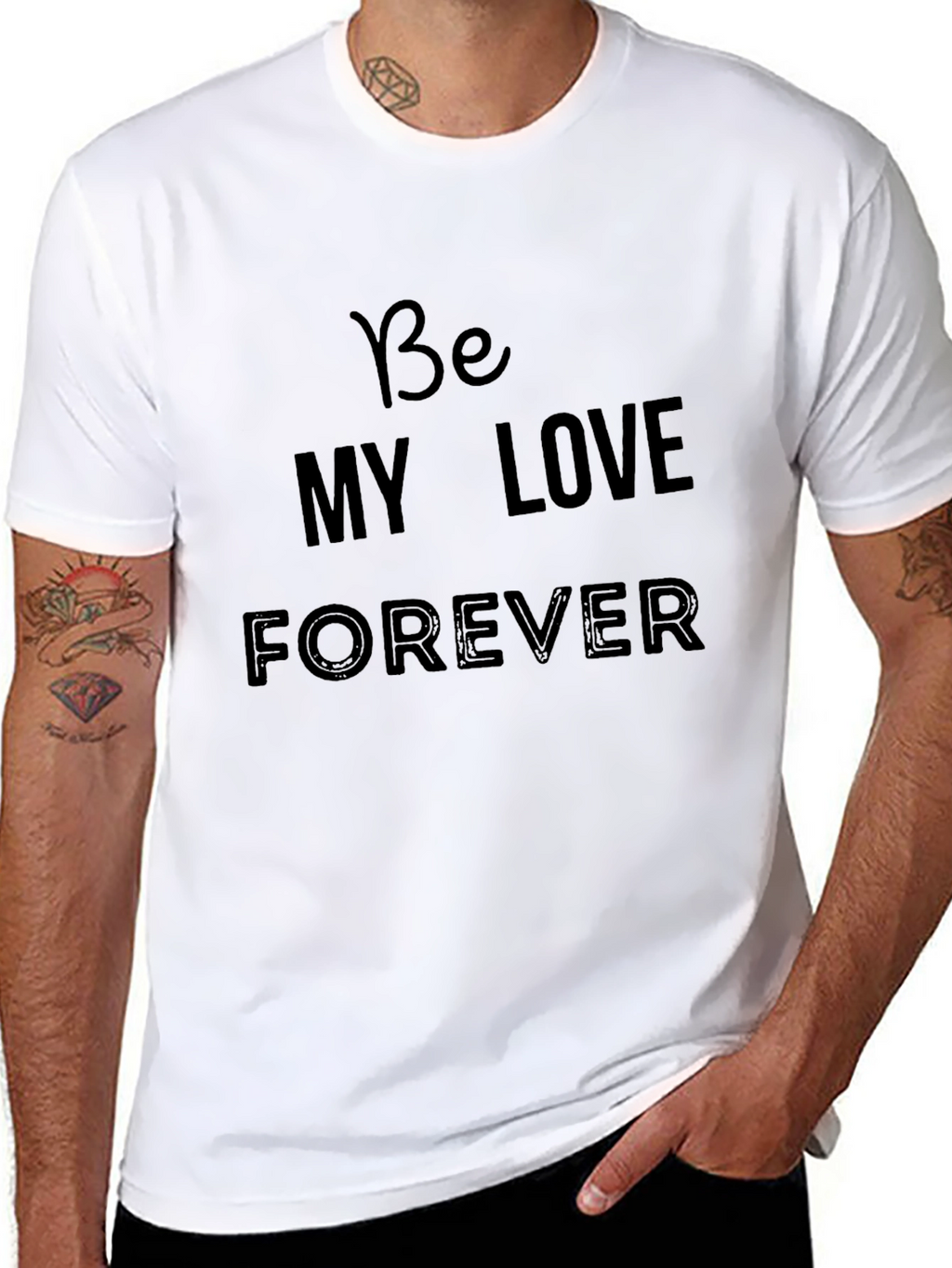 Be My Love Forever Black Graphic Tee