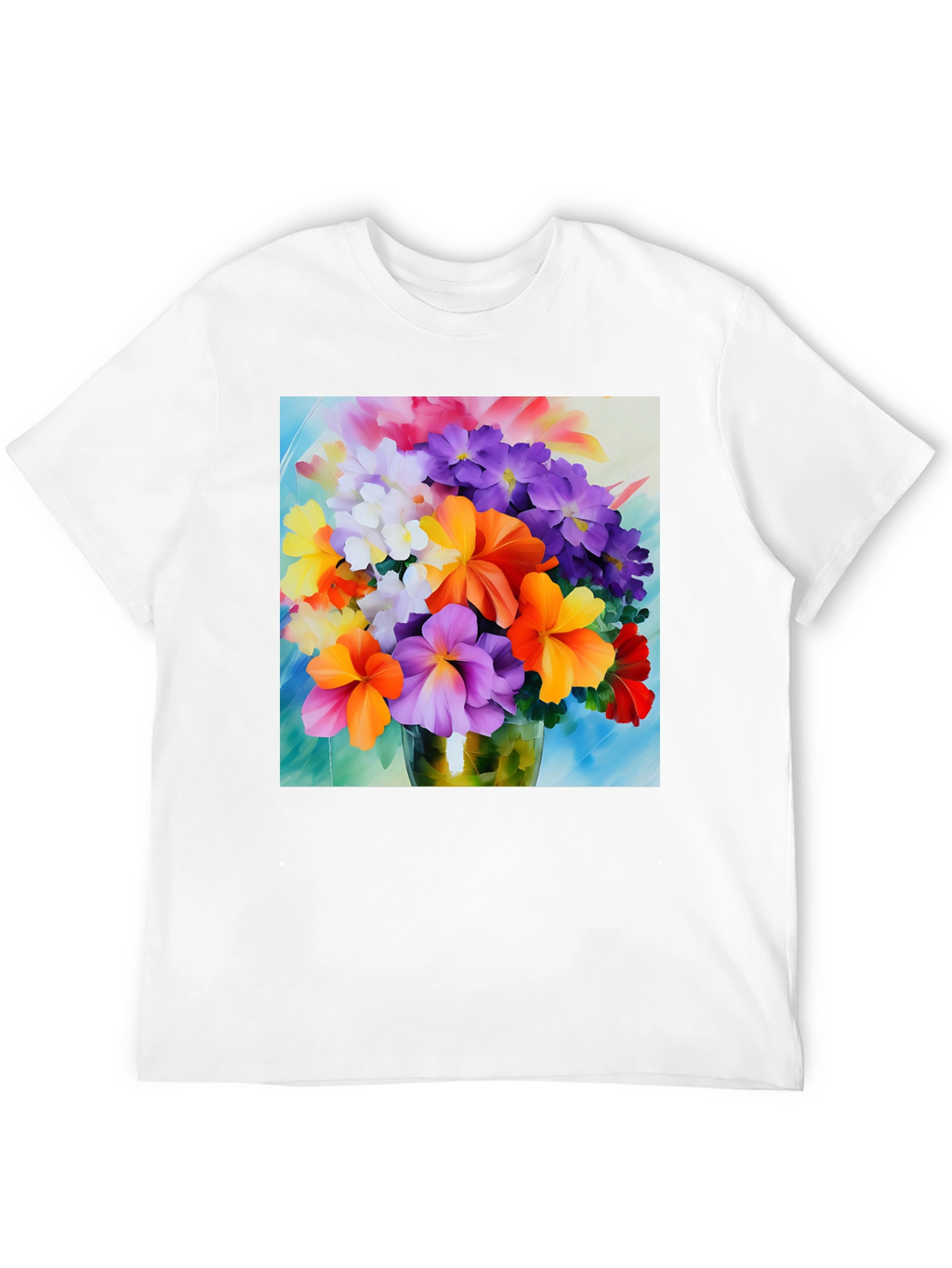 Floral Bouquet Graphic Tee - Vibrant Flower Design