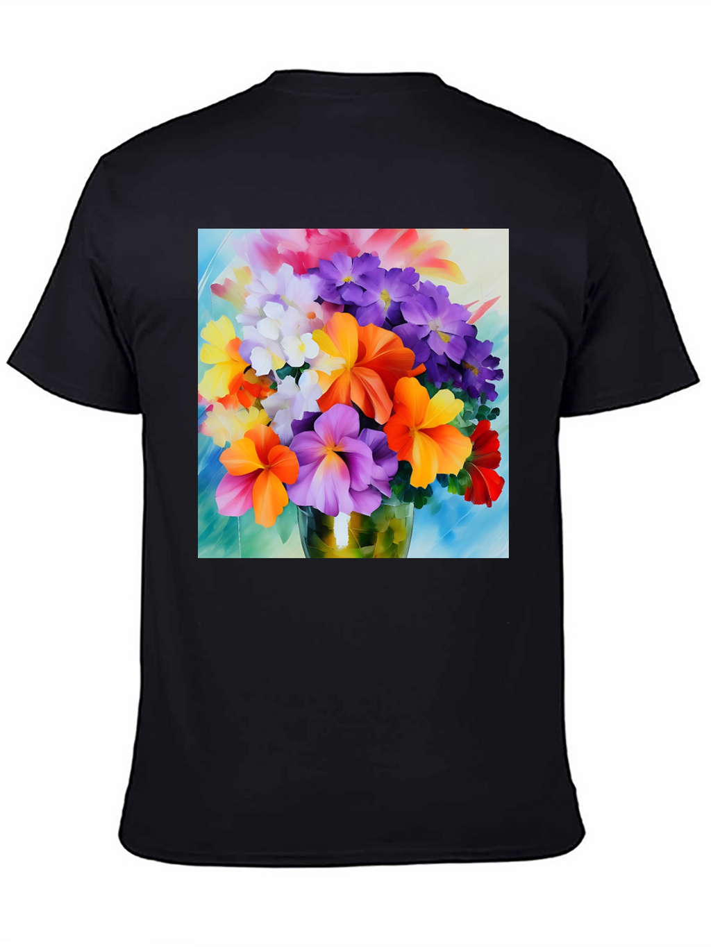 Floral Bouquet Graphic Tee - Vibrant Flower Design
