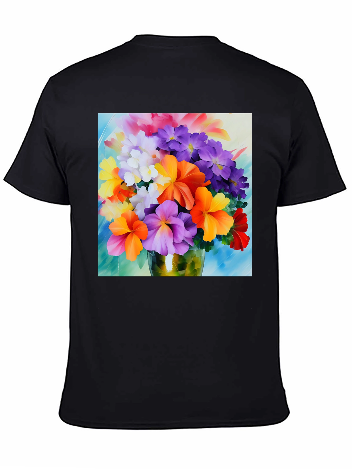 Floral Bouquet Graphic Tee - Vibrant Flower Design