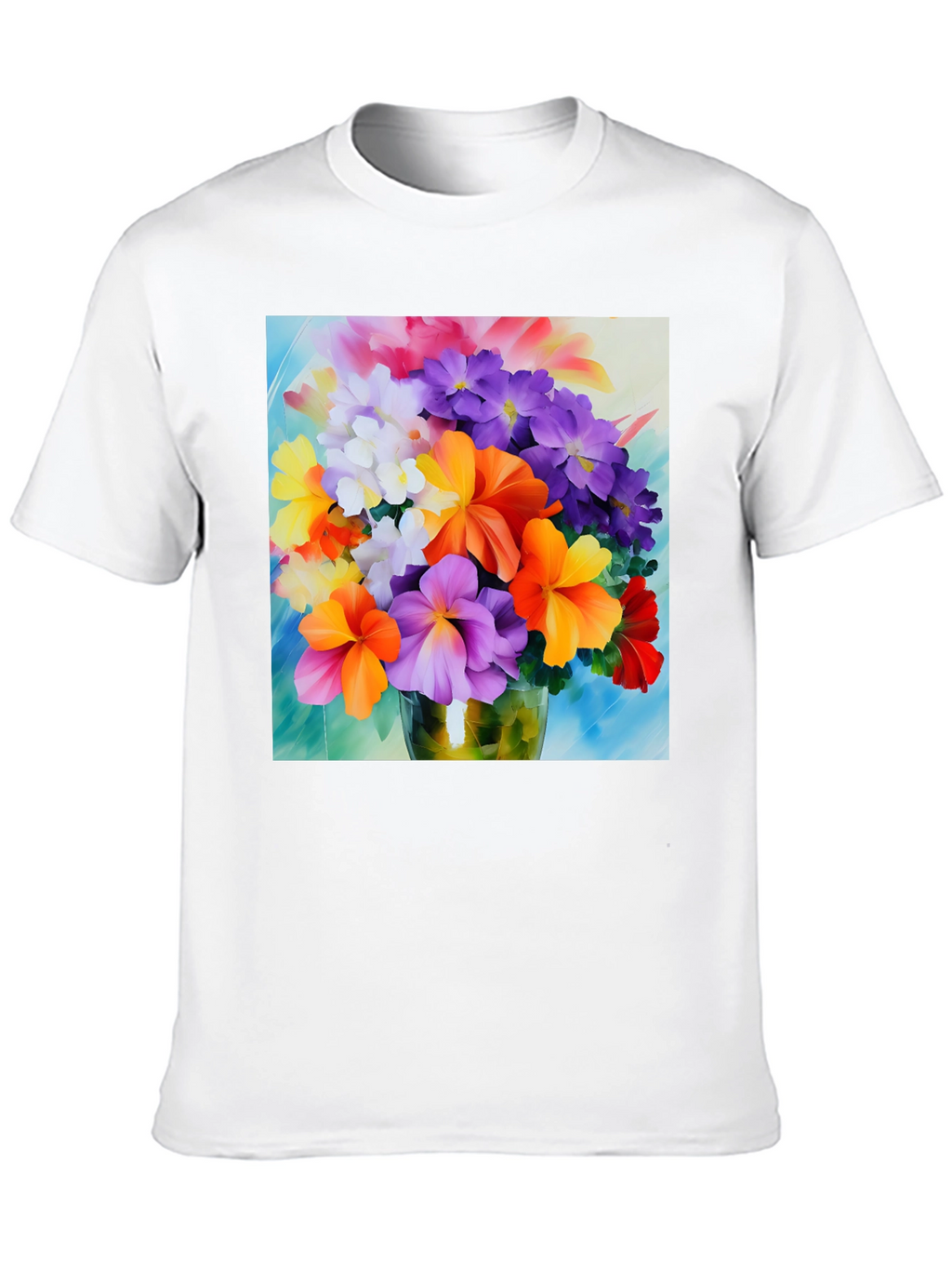 Floral Bouquet Graphic Tee - Vibrant Flower Design
