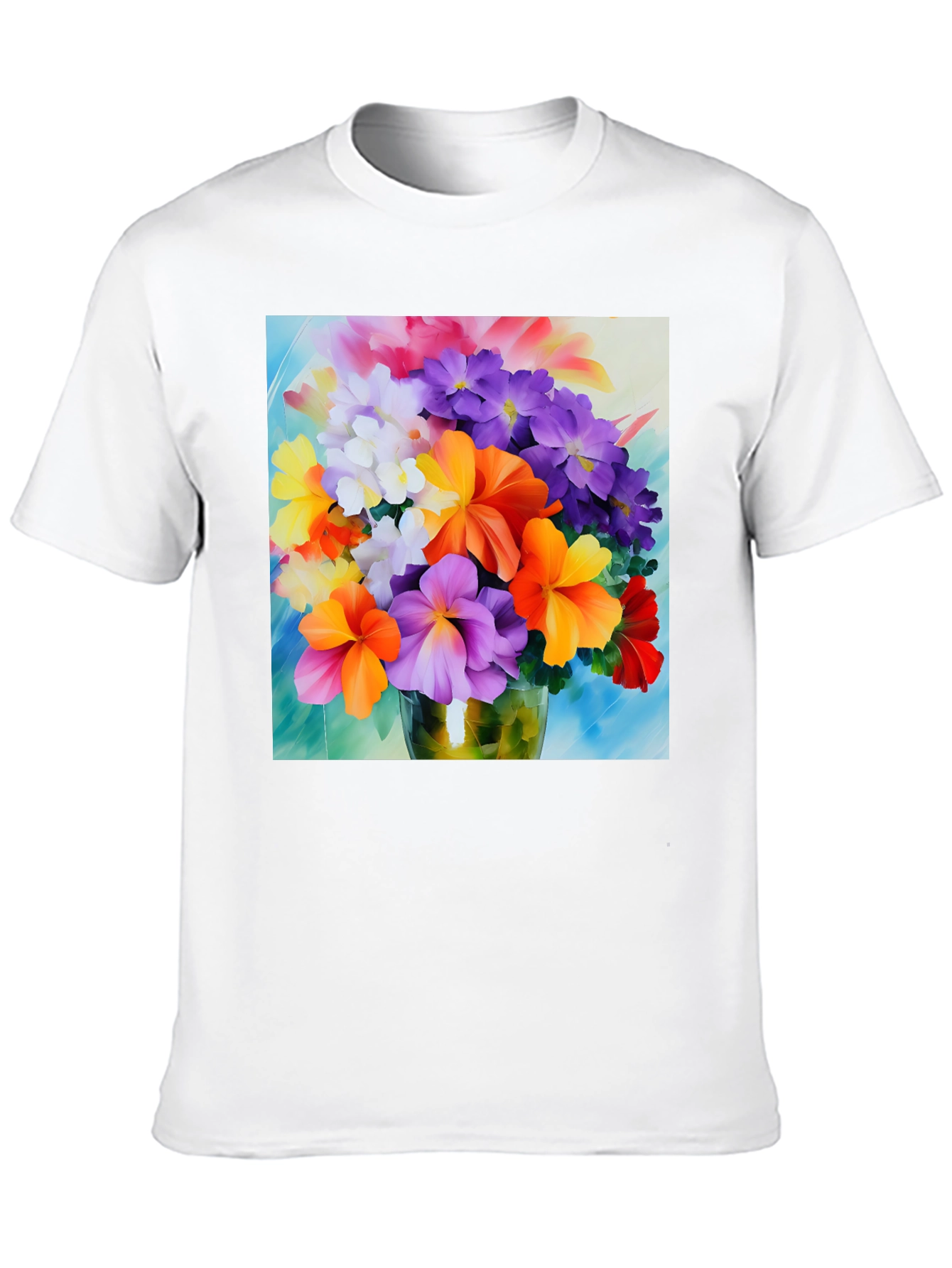 Floral Bouquet Graphic Tee - Vibrant Flower Design