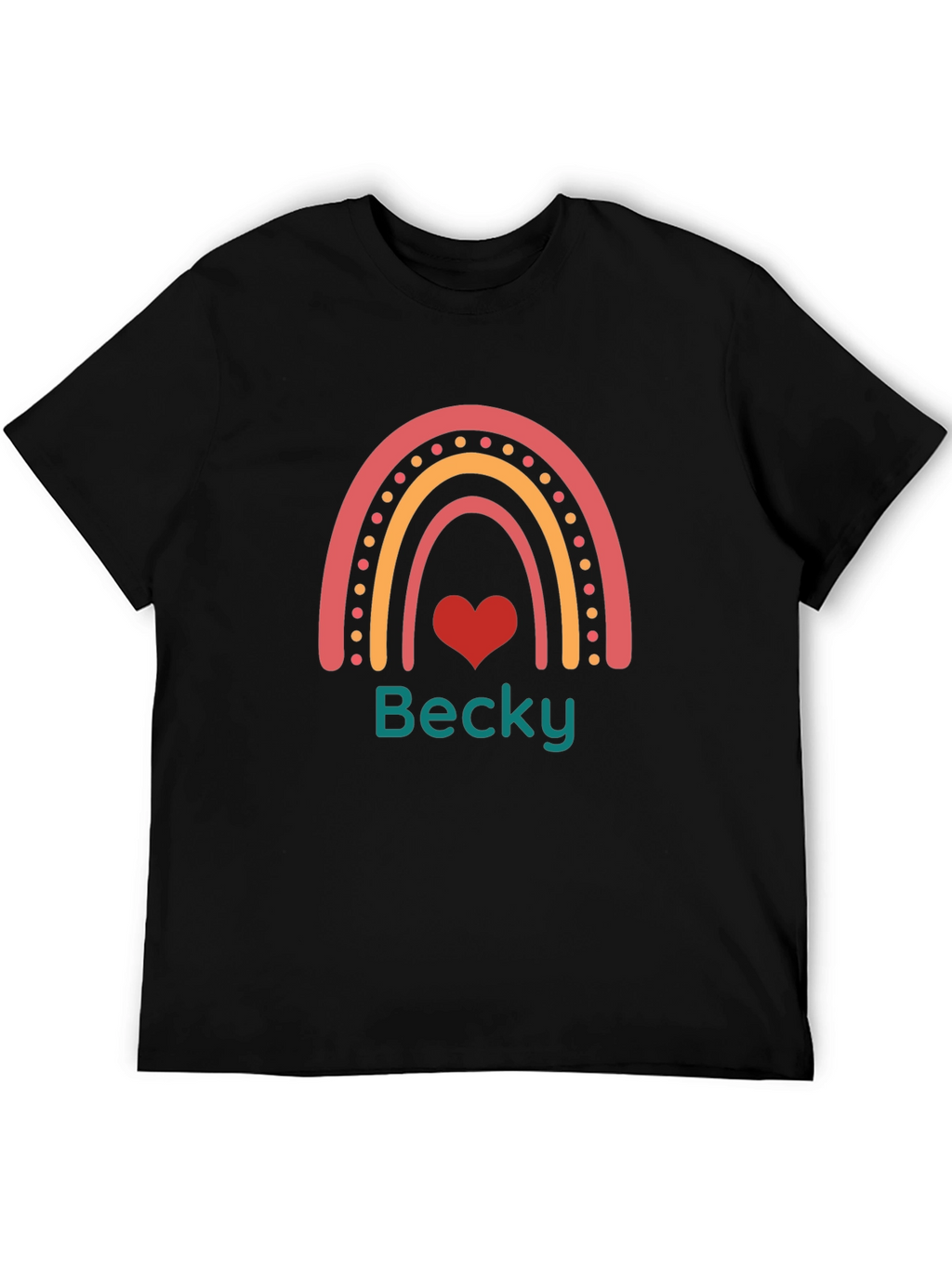 Rainbow Heart Personalized T-Shirt - Becky