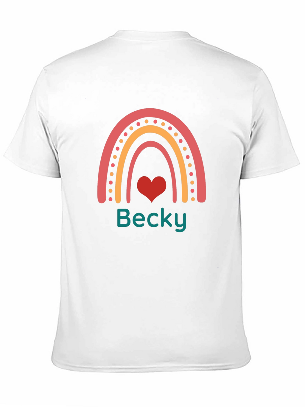 Rainbow Heart Personalized T-Shirt - Becky