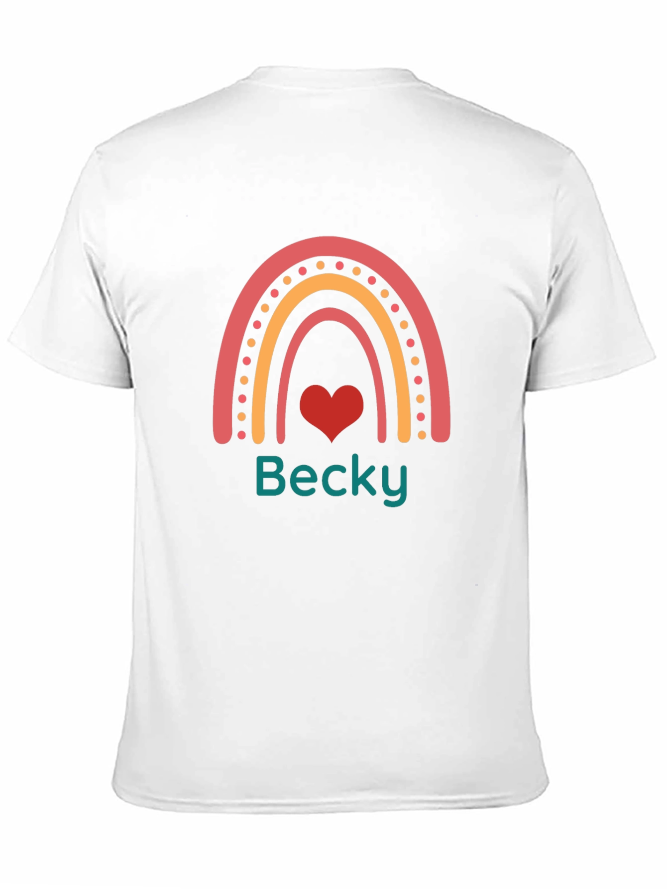 Rainbow Heart Personalized T-Shirt - Becky