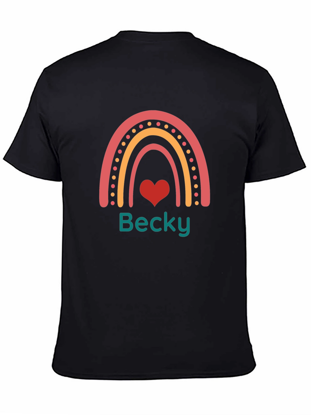 Rainbow Heart Personalized T-Shirt - Becky