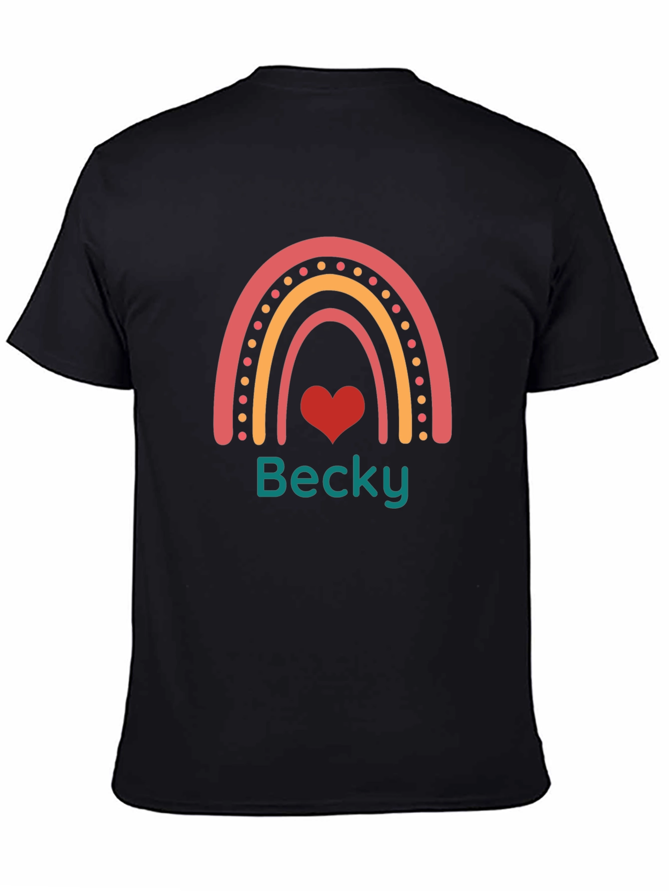 Rainbow Heart Personalized T-Shirt - Becky