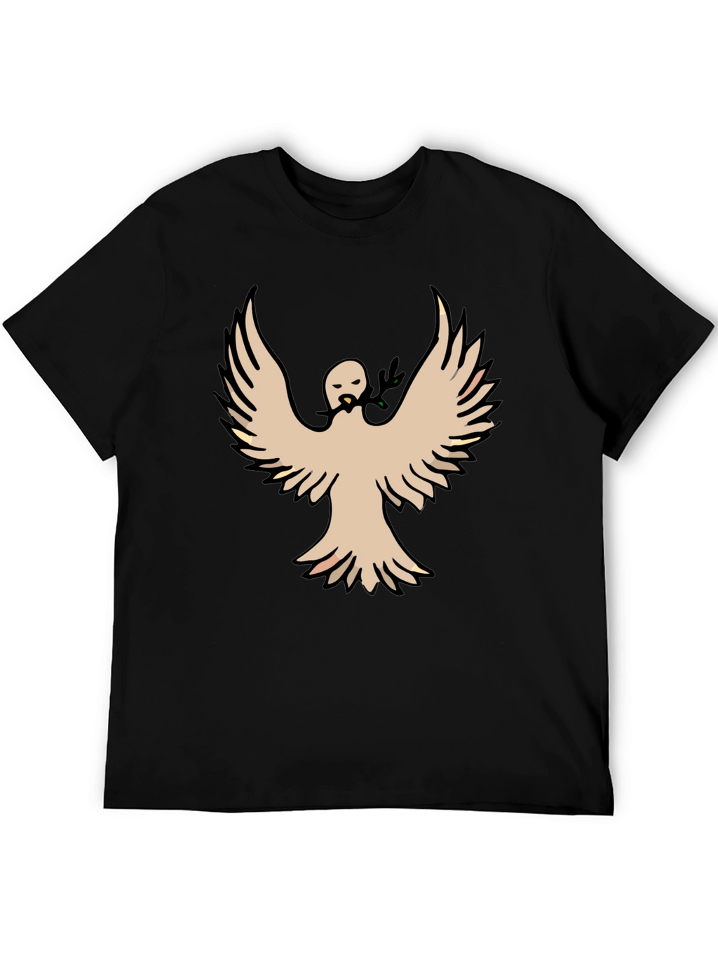 Peace Dove Graphic Tee - Black Cotton Blend